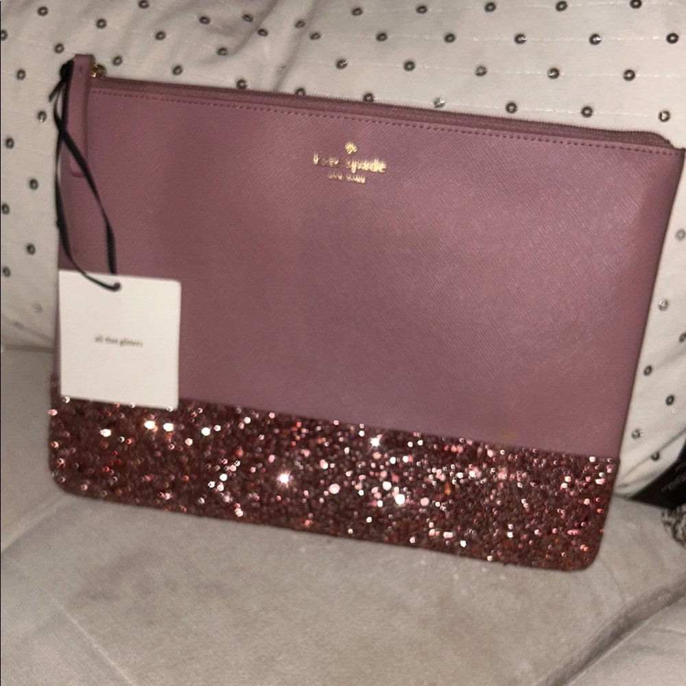Kate Spade Greta Court Dusty Peony Pink Gia Pouch Clutch